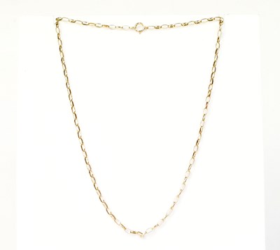 Lot 1456 - A 9ct yellow gold belcher link chain necklace,...