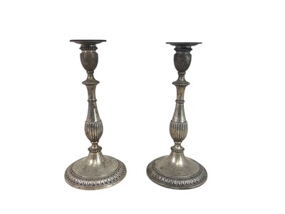 Lot 420 - JOHN SCOFIELD; a pair of George III hallmarked...