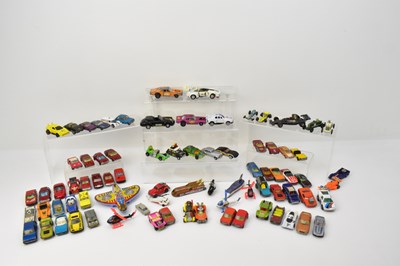 Lot 257 - Approximately eighty diecast cars, all in play-...