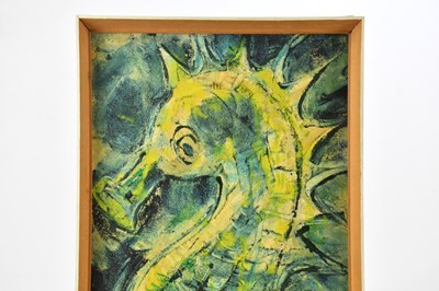 Lot 2687 - ALBIN TROWSKI; oil on board, study of seahorse,...