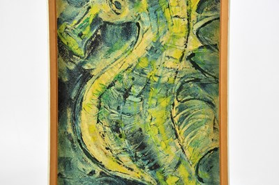 Lot 2687 - ALBIN TROWSKI; oil on board, study of seahorse,...