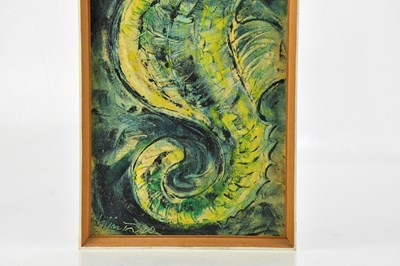 Lot 2687 - ALBIN TROWSKI; oil on board, study of seahorse,...