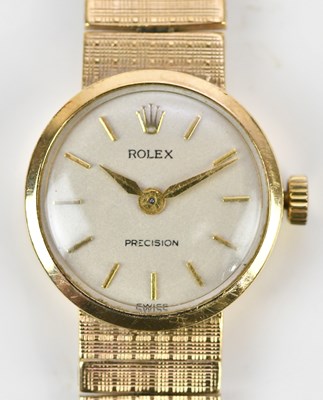 Lot 575 - ROLEX; a lady's Precision 9ct gold cased...