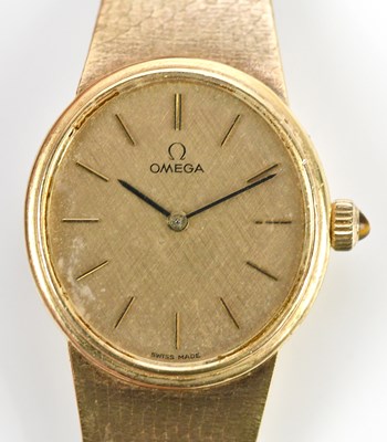 Lot 569 - OMEGA; a lady's 9ct gold cased wristwatch, the...