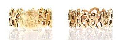 Lot 1308 - A matched pair of 18ct yellow gold 1970s...
