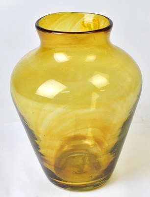 Lot 350 - BERNARD WORMERSLEY; an amber glass vase of...