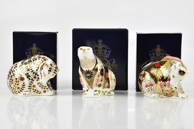 Lot 2474 - ROYAL CROWN DERBY; a collection of three...