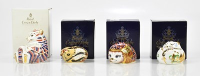 Lot 2476 - ROYAL CROWN DERBY; a collection of four...