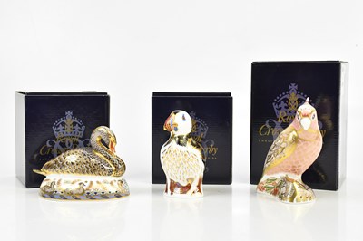 Lot 2477 - ROYAL CROWN DERBY; a group of three...