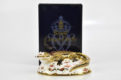 Lot 2425 - ROYAL CROWN DERBY; a 'Paptim Crocodile'...
