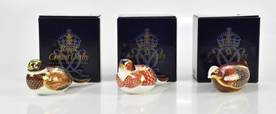 Lot 2472 - ROYAL CROWN DERBY; a collection of three...