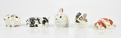 Lot 2430 - ROYAL CROWN DERBY; a collection of five...