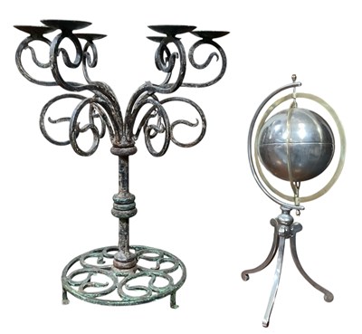 Lot 306 - A modern stainless steel and brass armillary...