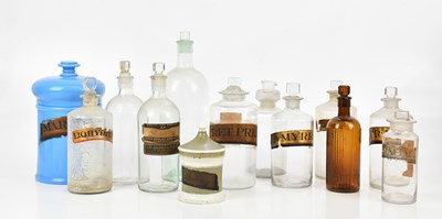 Lot 1446 - A collection of pharmacy bottles and a...