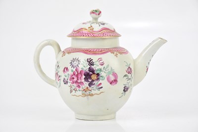 Lot 1687 - WORCESTER; an 18th century bullet teapot with...