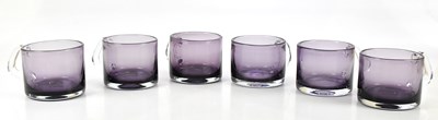 Lot 1739 - WEDGWOOD; a set of six amethyst coloured...