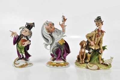 Lot 1592 - CAPODIMONTE; a collection of three figures...