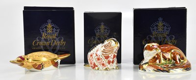 Lot 2468 - ROYAL CROWN DERBY; a collection of three...