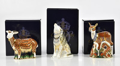 Lot 2432 - ROYAL CROWN DERBY; a collection of three...