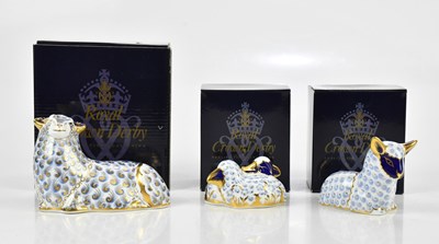 Lot 2461 - ROYAL CROWN DERBY; a collection of three...