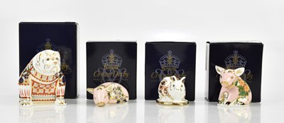 Lot 2463 - ROYAL CROWN DERBY; a collection of four...