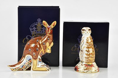Lot 2514 - ROYAL CROWN DERBY; two paperweights comprising...