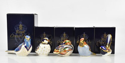 Lot 2433 - ROYAL CROWN DERBY; a collection of five...