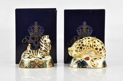 Lot 2441 - ROYAL CROWN DERBY; two paperweights comprising...