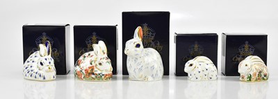 Lot 2456 - ROYAL CROWN DERBY; a collection of five...