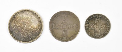 Lot 1204 - Three UK silver coins, comprising a William...