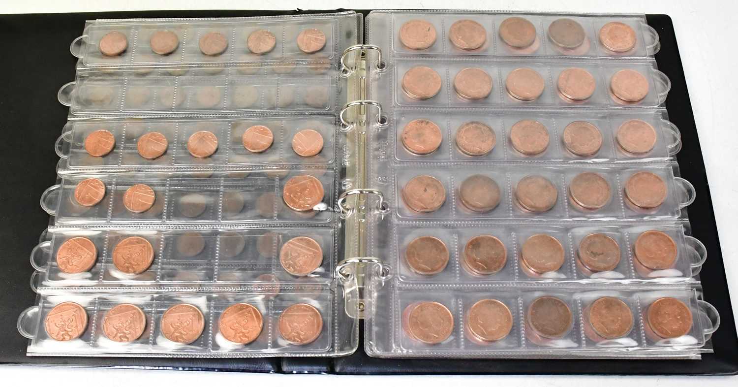 Lot 1211 - Three folders of UK half pence, one pence and...