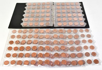 Lot 1211 - Three folders of UK half pence, one pence and...