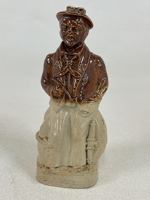 Lot 284 - A 19th century stoneware flask, inscribed 'T....