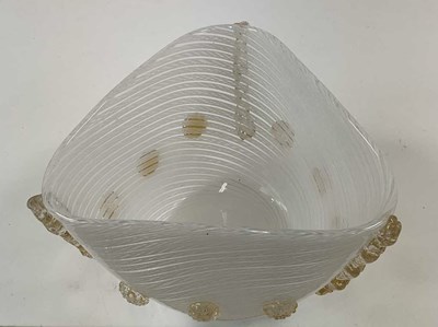Lot 319 - A Venetian glass bowl with barley twist white...