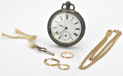Lot 539 - A 9ct yellow gold hoop link chain, approx 4g,...
