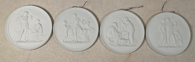 Lot 301 - ROYAL COPENHAGEN; four circular Parian ware...