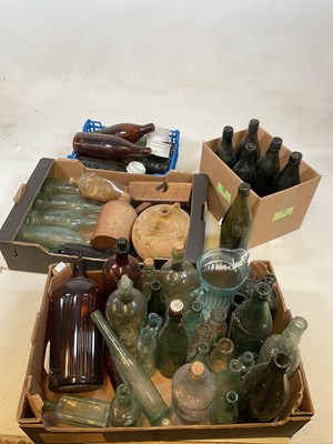 Lot 343 - A large collection of glass bottles.