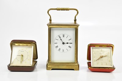 Lot 1332 - A 19th century French brass carriage clock,...