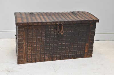 Lot 1093 - An Indian dowry chest, height 74cm, width...