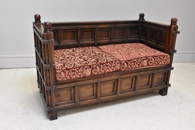 Lot 1094 - An Indian style bench chest, height 90cm,...
