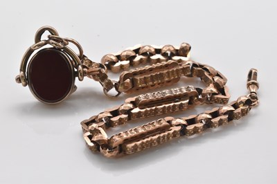Lot 456 - A Victorian 9ct yellow gold watch chain with...
