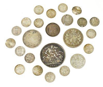Lot 1213 - A quantity of silver coinage including an 1897...