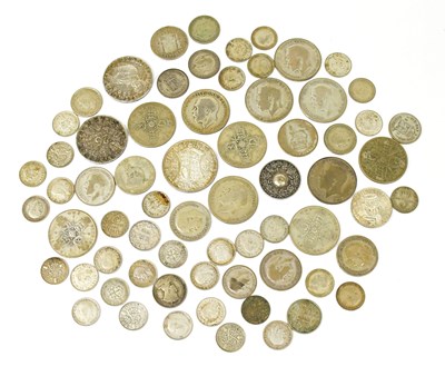 Lot 1219 - A quantity of silver and half-silver coinage,...