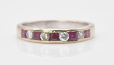 Lot 461 - An 18ct yellow and white gold ruby and diamond...