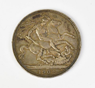 Lot 1205 - An Edward VII silver crown, 1902.