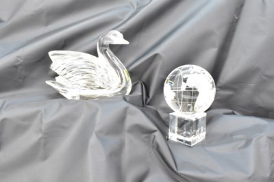 Lot 206 - WATERFORD CRYSTAL; a large crystal swan...