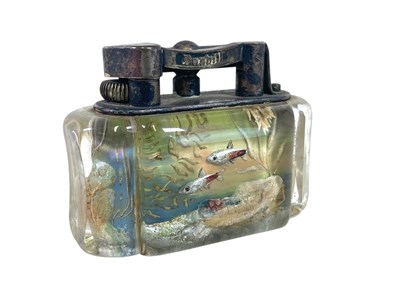 Lot 4 - DUNHILL; a rare Aquarium table lighter of...