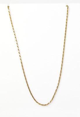 Lot 1454 - A 9ct yellow gold ropetwist necklace, length...