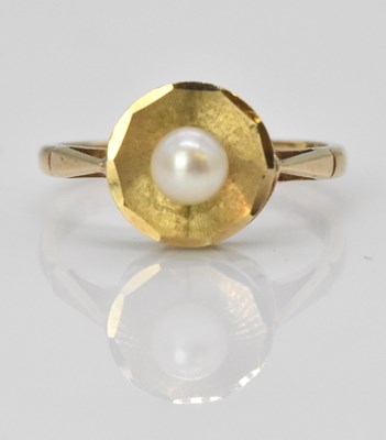 Lot 526 - A 9ct yellow gold seed pearl set dress ring,...
