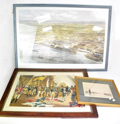 Lot 779 - A colour lithograph of Mersey Dock Estate,...